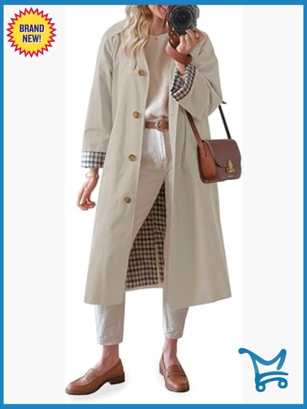 Oversized Long Trench Coat Windproof Overcoat Single Breasted